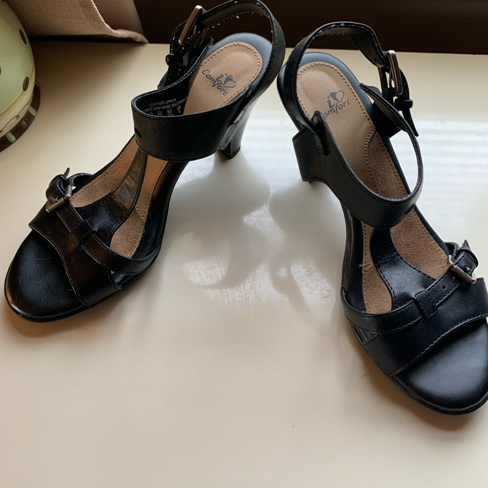 Sears Comfort Black Sandals 7.5